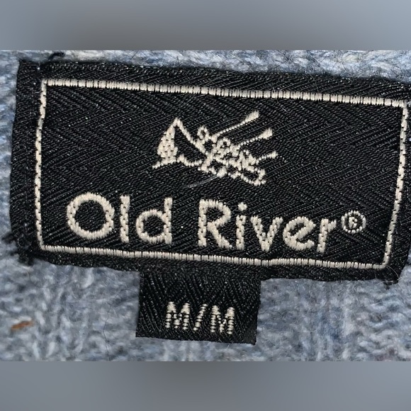 Old River men’s sweater grey Medium 100% softwool - Picture 8 of 9